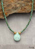 Boho Necklace, Seed Beads, Amazonite and Lapis